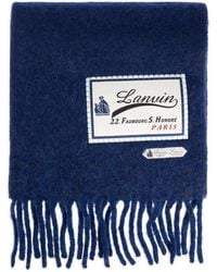 Lanvin - Logo-Appliqué Fringed Scarf - Lyst