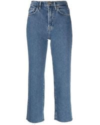 7 For All Mankind - Cropped-Jeans mit ausgefranstem Saum - Lyst