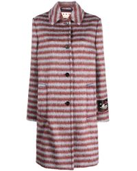 Marni - Brushed Striped Single-breasted Coat - Lyst