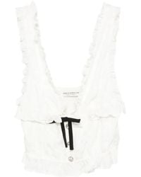 Alessandra Rich - リボン ノースリーブ トップ - Lyst