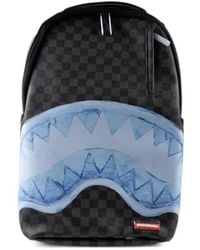 Sprayground - Shark Mouth Checkered Backpack - Lyst