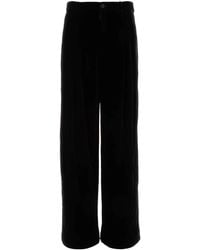 Saint Laurent - Velvet Wide-Leg Trousers - Lyst