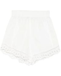 Ermanno Scervino - Broderie-Anglaise Elasticated-Waist Shorts - Lyst