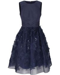 Carolina Herrera - Floral-embellished Tulle Dress - Lyst