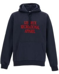 Les Deux - Logo-Print Drawstring Hoodie - Lyst