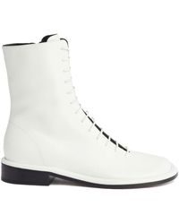 Proenza Schouler - Pipe Leather Lace-Up Boots - Lyst