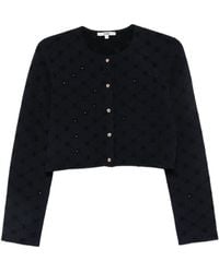 Maje - Sequin-Embellished Pointelle-Knit Cardigan - Lyst