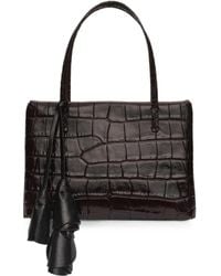 Magda Butrym - Barbara Croc-Effect Floral-Pendant Tote Bag - Lyst