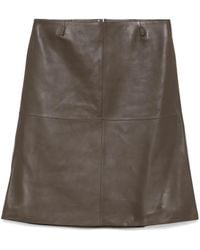 TOTEME - Leather Midi Skirt - Lyst