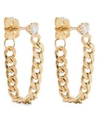 Zoe Chicco - 14Kt Curb-Chain Diamond Earrings - Lyst