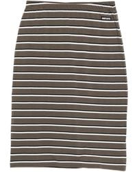 ROTATE BIRGER CHRISTENSEN - Striped Logo-Patch Midi Fitted Skirt - Lyst