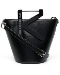 Mujer Bolsos de Bolsos saco de Bolso bombonera K/Letters Karl Lagerfeld de Cuero de color Negro 