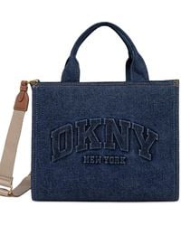 DKNY - Logo-Embossed Denim Tote Bag - Lyst