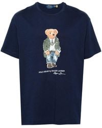 Ralph Lauren - Bear-print Short-sleeve Cotton-jersey T-shirt Xx - Lyst