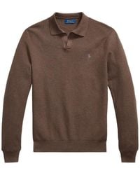 Polo Ralph Lauren - Logo-Embroidered Polo-Collar Sweater - Lyst