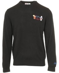 MC2 Saint Barth - Heron Light Wool And Cashmere Blend Crewneck With Rum & Cola Embroidery - Lyst