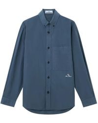 Stone Island - Logo-Embroidered Button-Down Shirt - Lyst