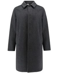 Aspesi - Concealed-Fastening Single-Breasted Coat - Lyst