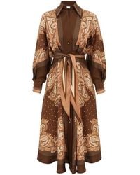 Zimmermann - Paisley-Print Silk Shirt Dress - Lyst