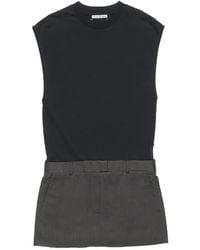 Acne Studios - Cotton Panelled Mini Dress - Lyst