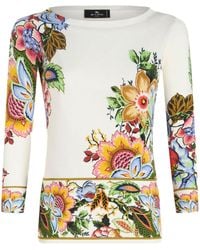 Etro - Floral-Print Silk Blend Jumper - Lyst