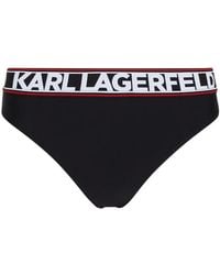 KARL LAGERFELD - Logo-Waistband Bikini Bottoms - Lyst