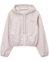 Alexander Wang - Crystal Hotfix Drawcord Shrunken Hoodie Jacket - Lyst