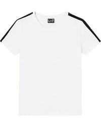 EA7 - Logo Series Logo-Taped T-Shirt - Lyst