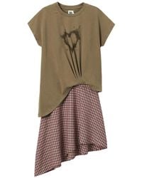 B+ AB - Heart-Print Asymmetric Mini Dress - Lyst