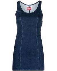 DIESEL - Sleeveless Denim Mini Dress - Lyst