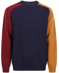 Barbour - Scottish-Made Colourblock Wool Crew Neck Jumper - Lyst