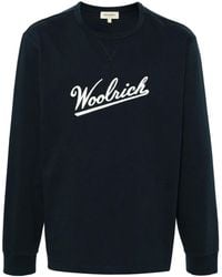 Woolrich - Katoenen T-Shirt Met Geborduurd Logo - Lyst