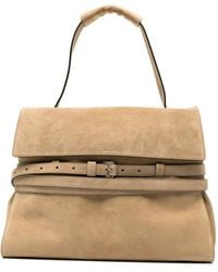 Moschino - Belted Suede Tote Bag - Lyst