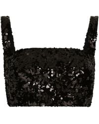 Dolce & Gabbana - Cropped-Top Mit Pailletten - Lyst