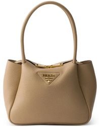 Prada - Leather Logo-Detail Tote Bag - Lyst