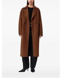AllSaints - Sellma Double-Breasted Coat - Lyst