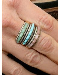 Jenna Blake - Anillo Pyramid En Oro Amarillo De 18 Ct Con Turquesa - Lyst