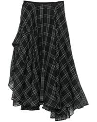 Marc Le Bihan - Check-Pattern Asymmetric Skirt - Lyst
