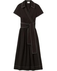Claudie Pierlot - Vestido midi con costuras en contraste - Lyst