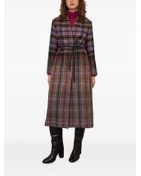 Ottod'Ame - Check-Pattern Belted Coat - Lyst
