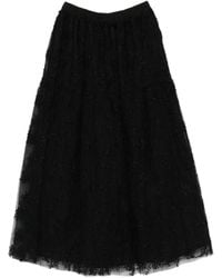 A Tentative Atelier - Floral-Lace Tiered Skirt - Lyst