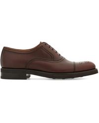 Ferragamo - Oxford Shoe With Broguing Detail - Lyst