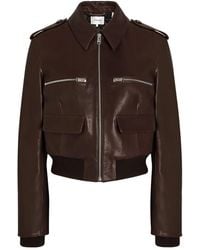 FRAME - Veste En Cuir À Poche Zippée - Lyst