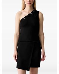 KARL LAGERFELD - Eyelet-Embellished One-Shoulder Top - Lyst