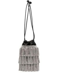 Alexander Wang - Crystal Mesh Bucket Bag - Women's - Crystal/polyester/calf Leather - Lyst