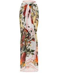 Alexander McQueen - Floral-print Rectangle Pareo - Lyst