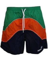 DSquared² - Color-Blocked Logo-Print Swim Trunks - Lyst