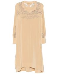 Ermanno Scervino - Lace-Trimmed Silk Mini Dress - Lyst
