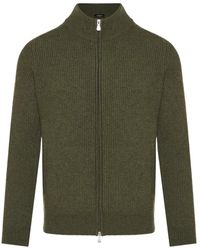 Gran Sasso - Ribbed-Knit Zip-Up Sweater - Lyst