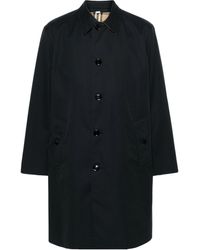 Burberry - Manteau en coton à simple boutonnage - Lyst